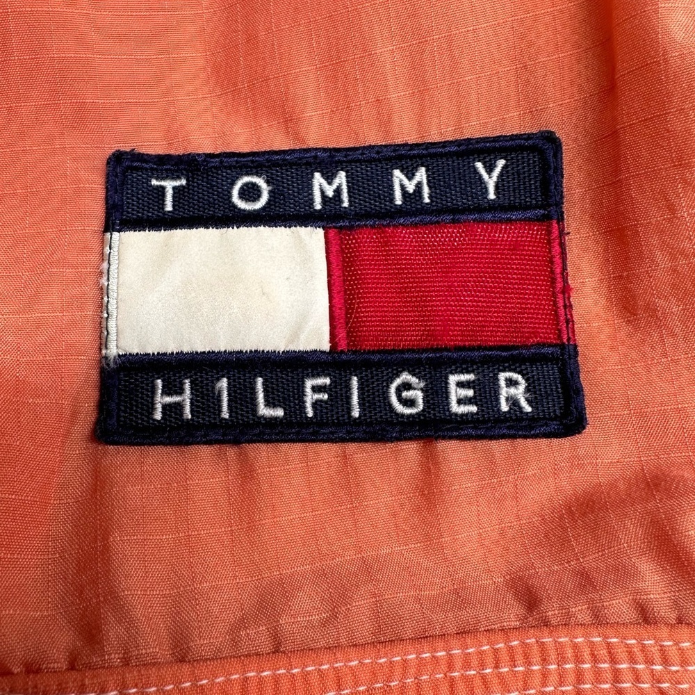 TOMMY HILFIGER Men Vintage Rare 90s Orange Hooded Sail Newport Windbreaker Sz L - Picture 4 of 13